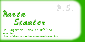 marta stamler business card